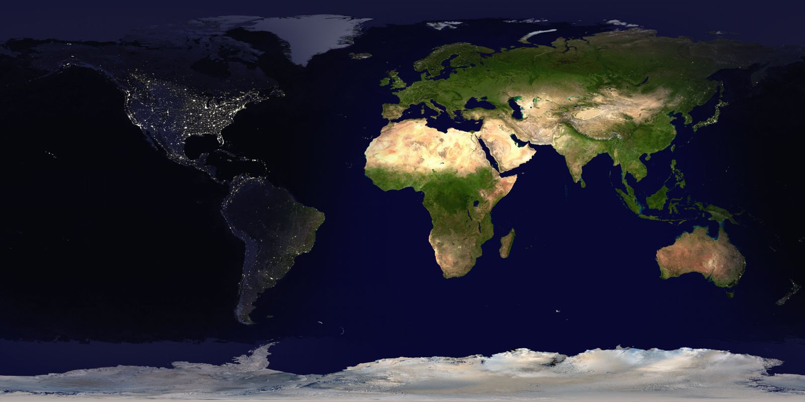 Day and night world map with the live ground tracks of the ISS and Tiangong